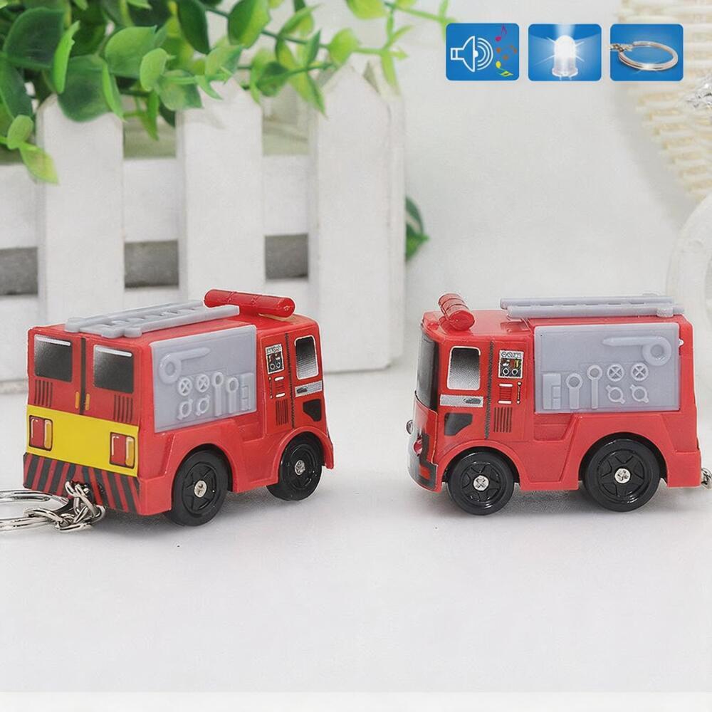 Chaveiro De Caminhão De Bombeiros Com Luz LED Vermelha E Som , Pingente De Mini Veículo , Brinquedo Divertido , Escolha