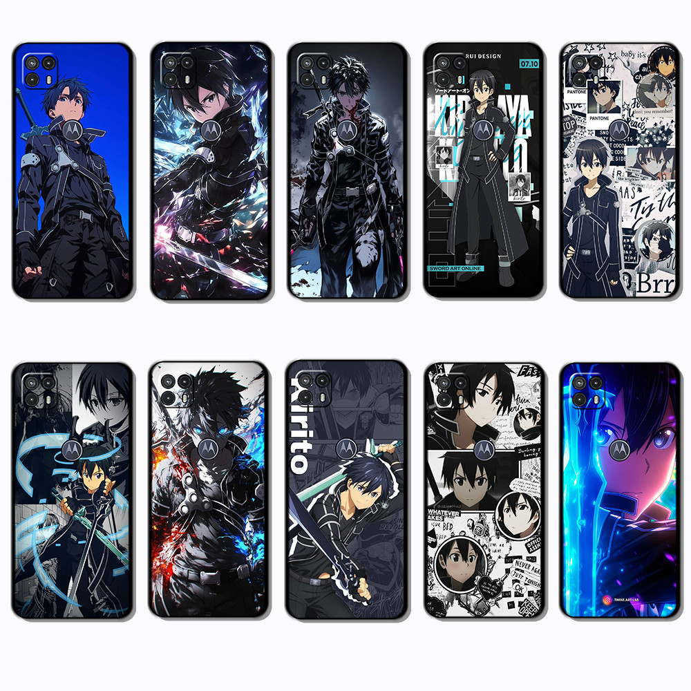 Para 3c Motorola Moto G50 5G Kirito Capa De TPU Preta Macia