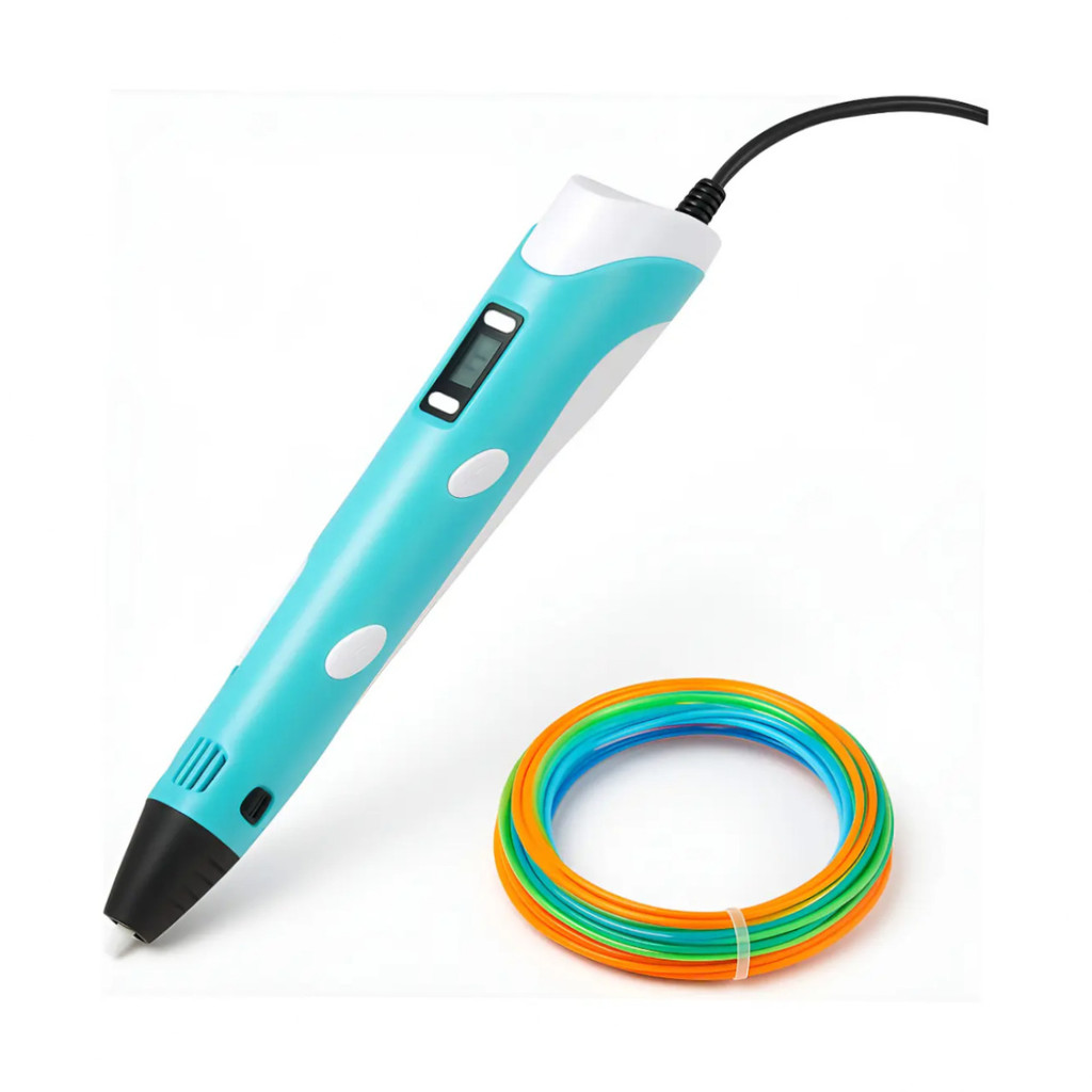 Caneta 3D Profissional Infantil com Display LED Digital com Kit de Filamentos Coloridos Brinquedo Educativo Criativo .