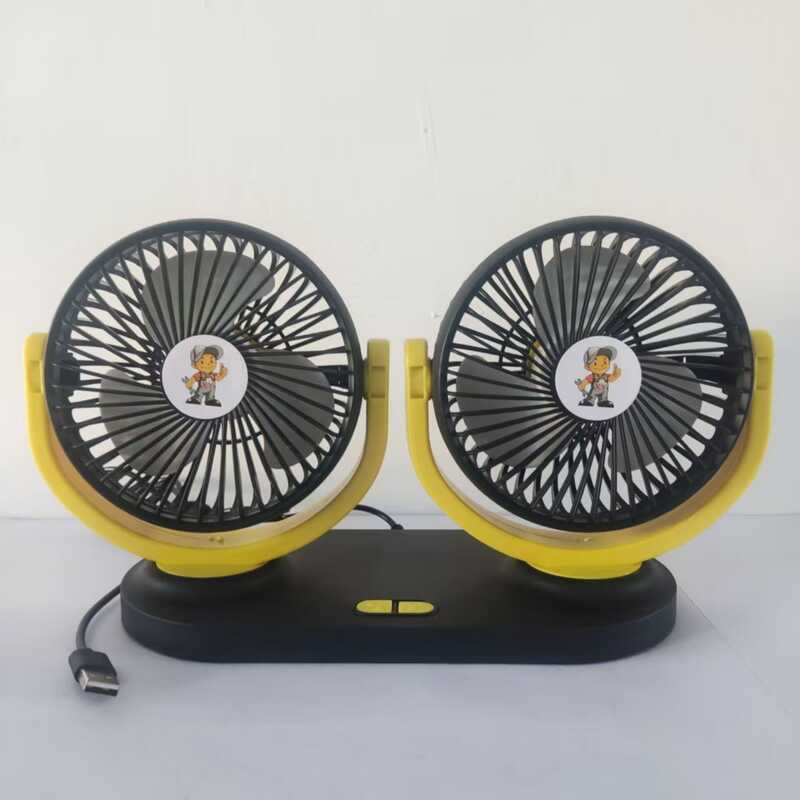 Ventilador de carro 24v caminhão 12V Universal pão USB ventilador elétrico de duas cabeças para dormitório de carro refr