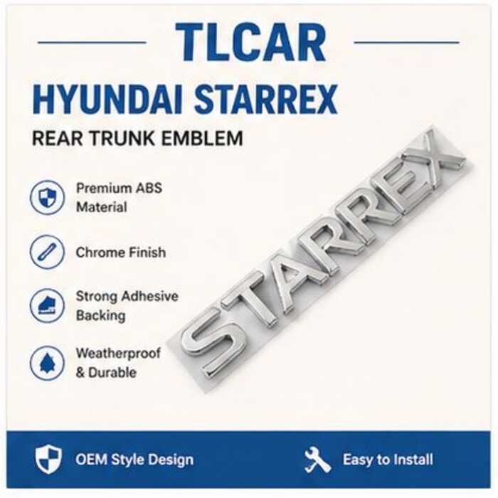 TLCAR JC | 1 x ABS Chrome Logo Car Auto Emblema Traseiro Adesivo Decalque Substituição Para HYUNDAI STAREX