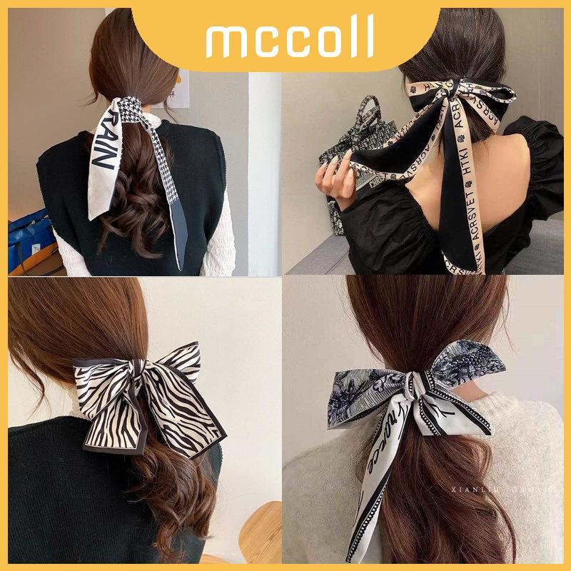 Elegante Xadrez Headbands Lenço De Seda Corda De Cabelo Com Lindo Design Houndstooth Para Mulheres