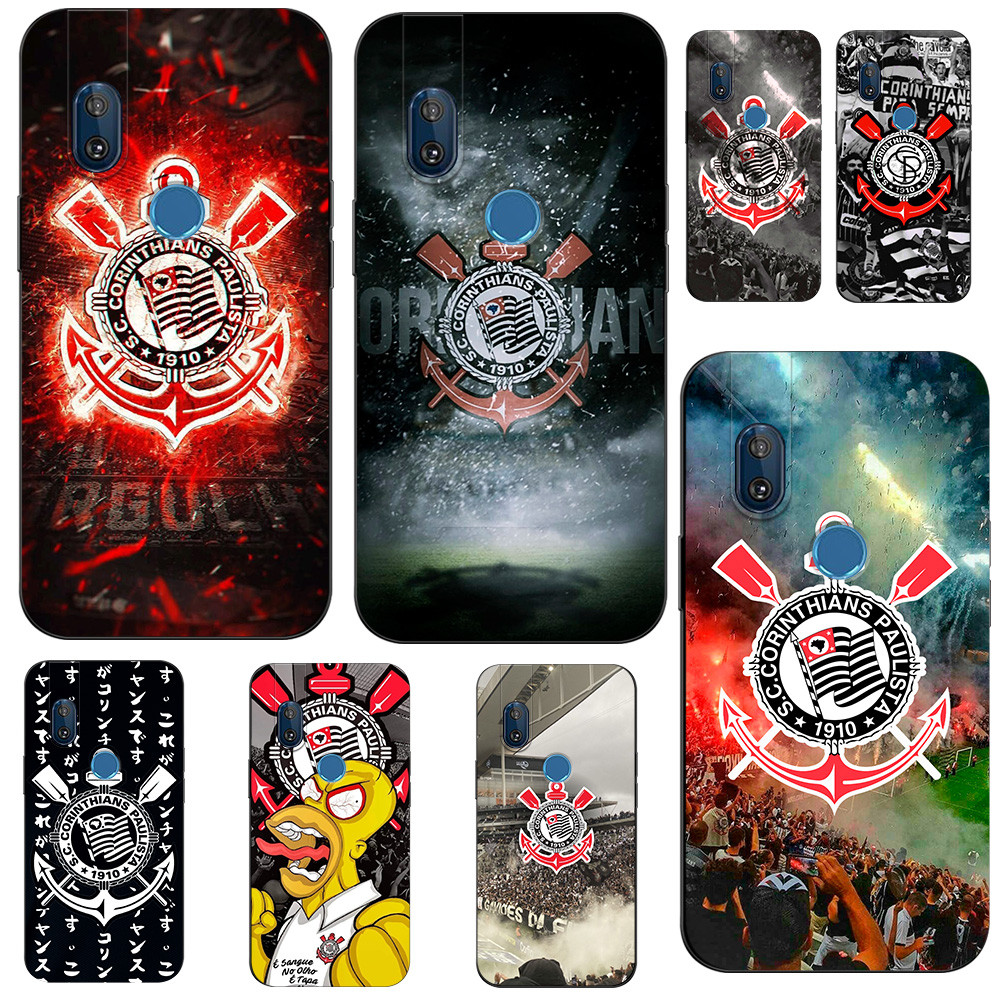 Para Motorola Moto one hyper Caso De Telefone Silicone Macio Protetor Preto Tpu Esporte Clube Corins Paulista