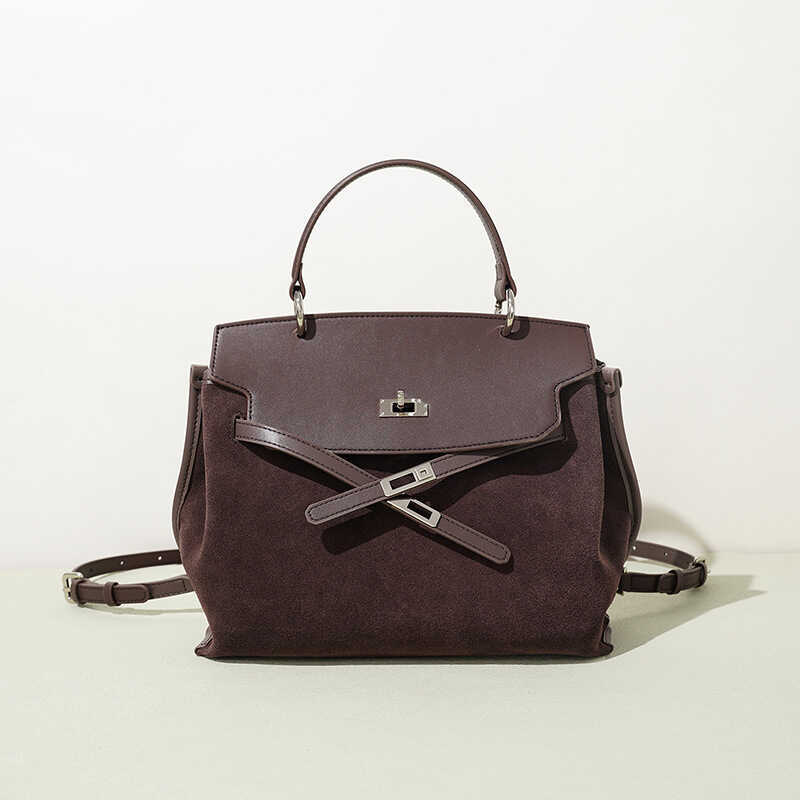 Trabalho personalizado Commuter moda coreano leve bloqueio camurça bolsa de grande capacidade couro genuíno mochila High