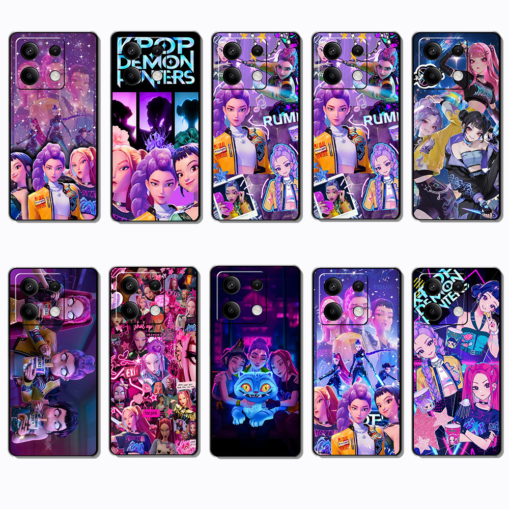 Para 3c Xiaomi Redmi A1 A2 A3 A3X 11A 12 K50 Pro K50 Jogos KPop Demônio Caçadores Macio Preto Caso De Telefone