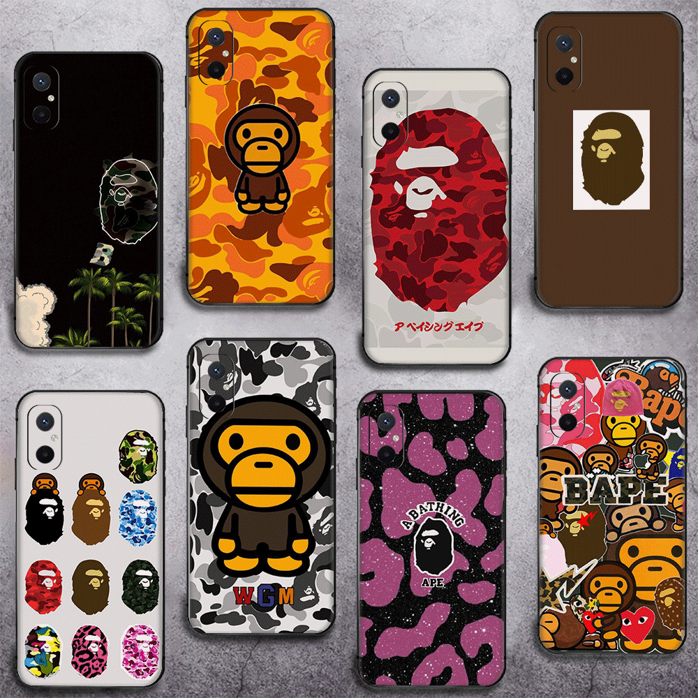 Redmi Note 10S 12S 13 Pro Plus 12 sped Compatibilidade TPU Caixa Preta Capas De Telefone Capa Protetora Macia BAPE Ape H