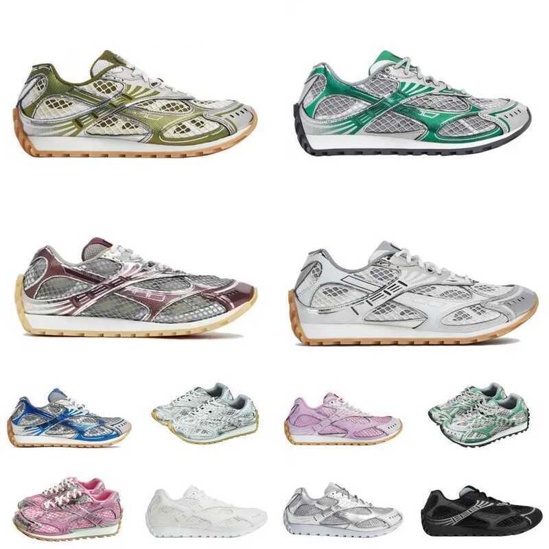 Designer Orbit Marca Calçados Esportivos Homens Mulheres Branco Cinza Metálico Prata Tênis Luxo Respirável Couro Tecido