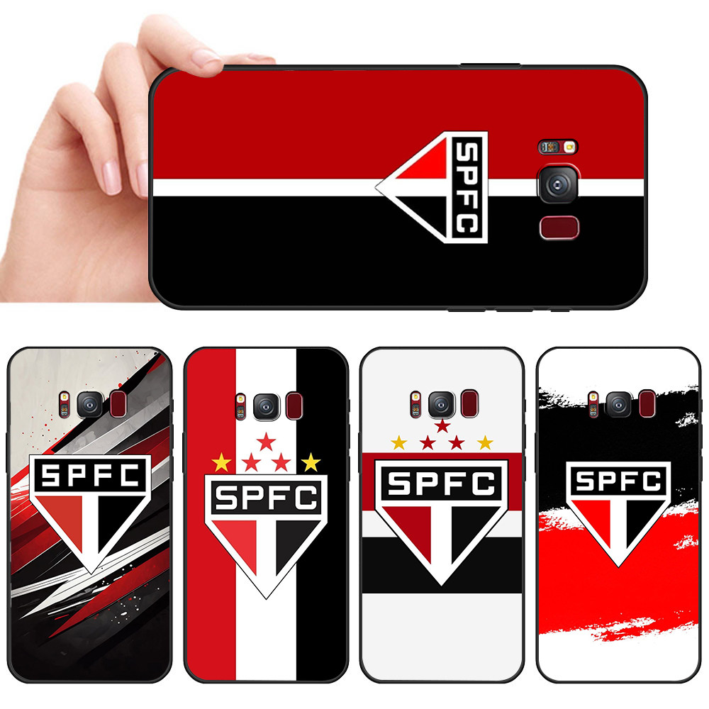 Capa De Telefone Preta Macia Para Samsung S6 S7 Edge S8 S9 S10 Plus Capinha Tricolor Futebol Torcida Paulistano Protetor