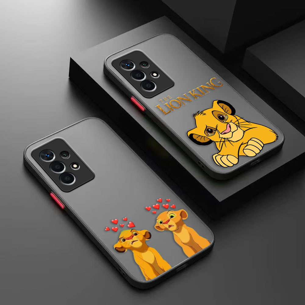 O Rei Leão Simba Nala Capa De Telefone Fosca Para Samsung A14 A13 A12 A15 A16 A22 A23 A25 A31 A32 A33 A34 A36 A42 A51 A5