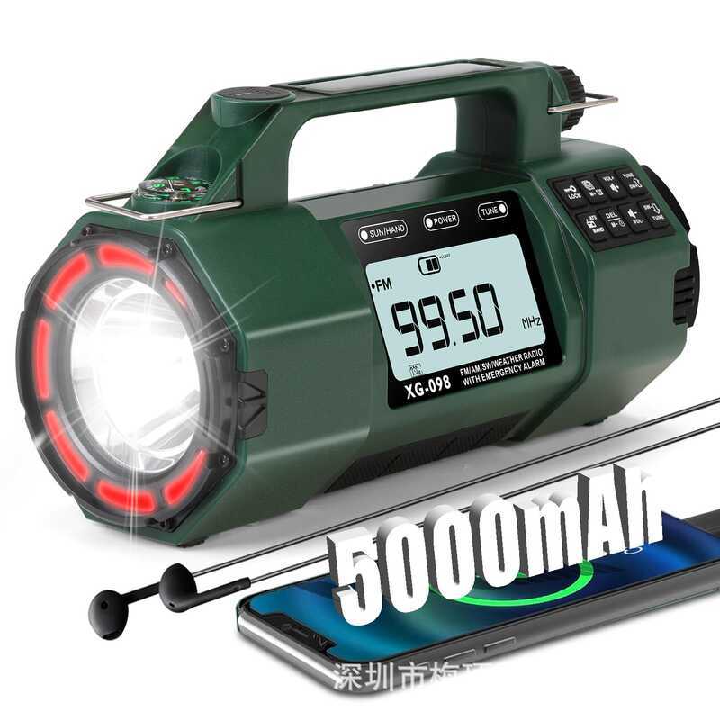 Gerador de energia Solar com manivela, rádio NOAA de emergência, Display de energia de 50mah