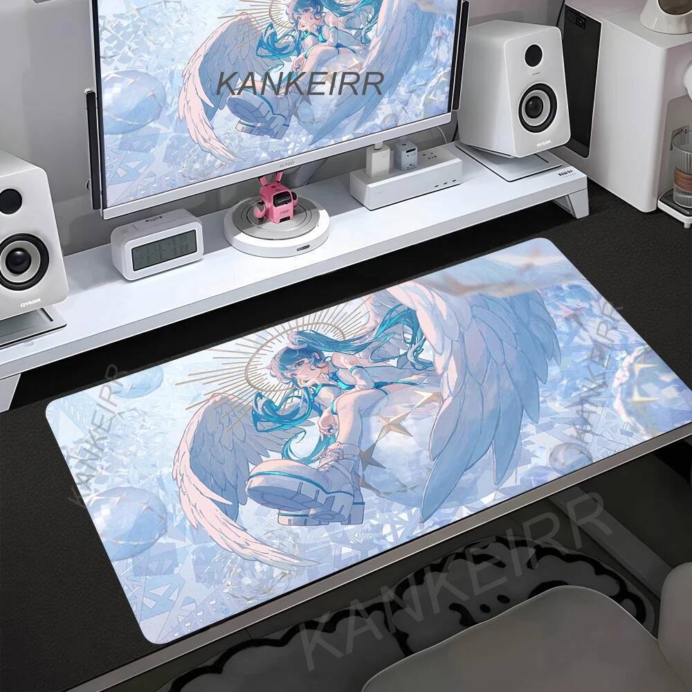 XXL Hatsune Miku Mousepad Impressão HD Computador Gamers Bloqueio Borda Antiderrapante Mouse Pad 90x40cm Teclado PC Desk