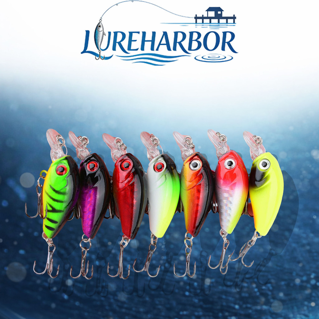 LUREHARBOR Micro Objeto Rock Fatty Minnow Isca 4.5cm/3.8g Pacote 1/7 Varas