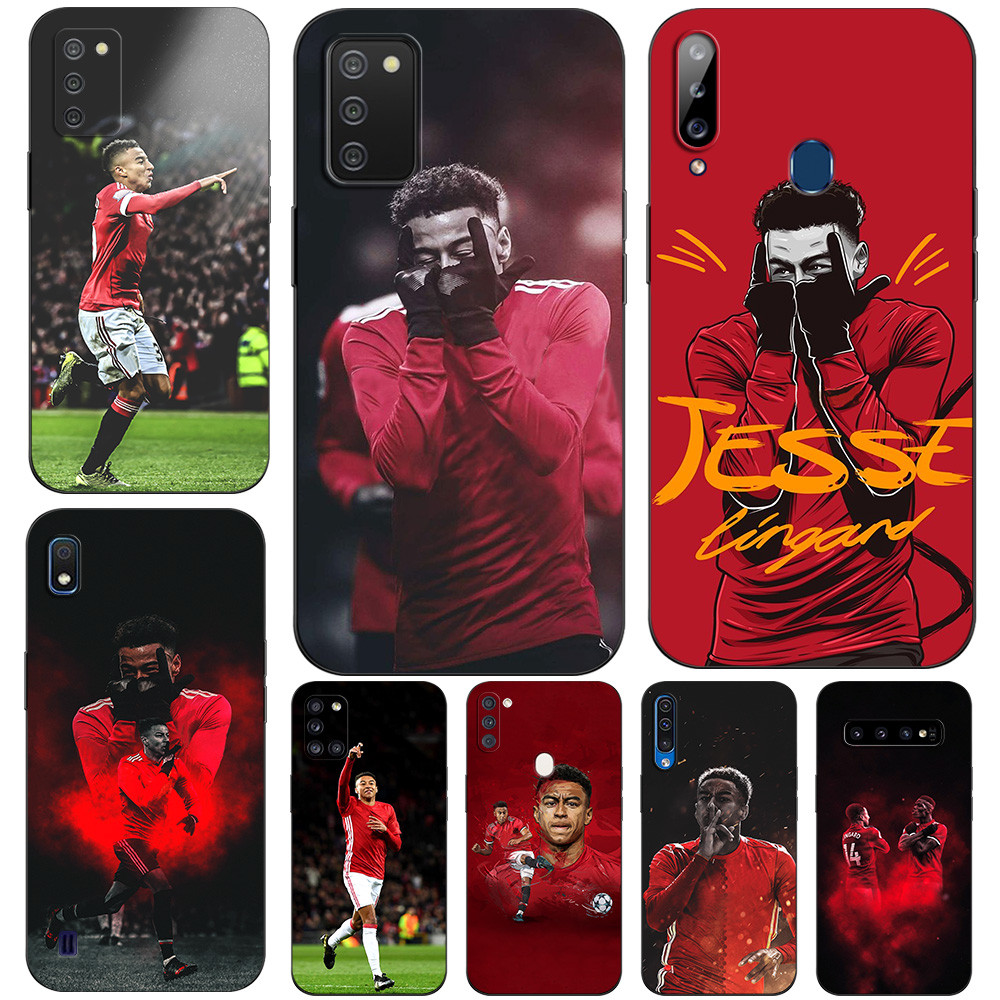 Capa Para Samsung Galaxy A8 A6 PLUS A9 2018 Traseira Telefone De Silicone Macio Preto tpu Futebolista Jesse Lingard