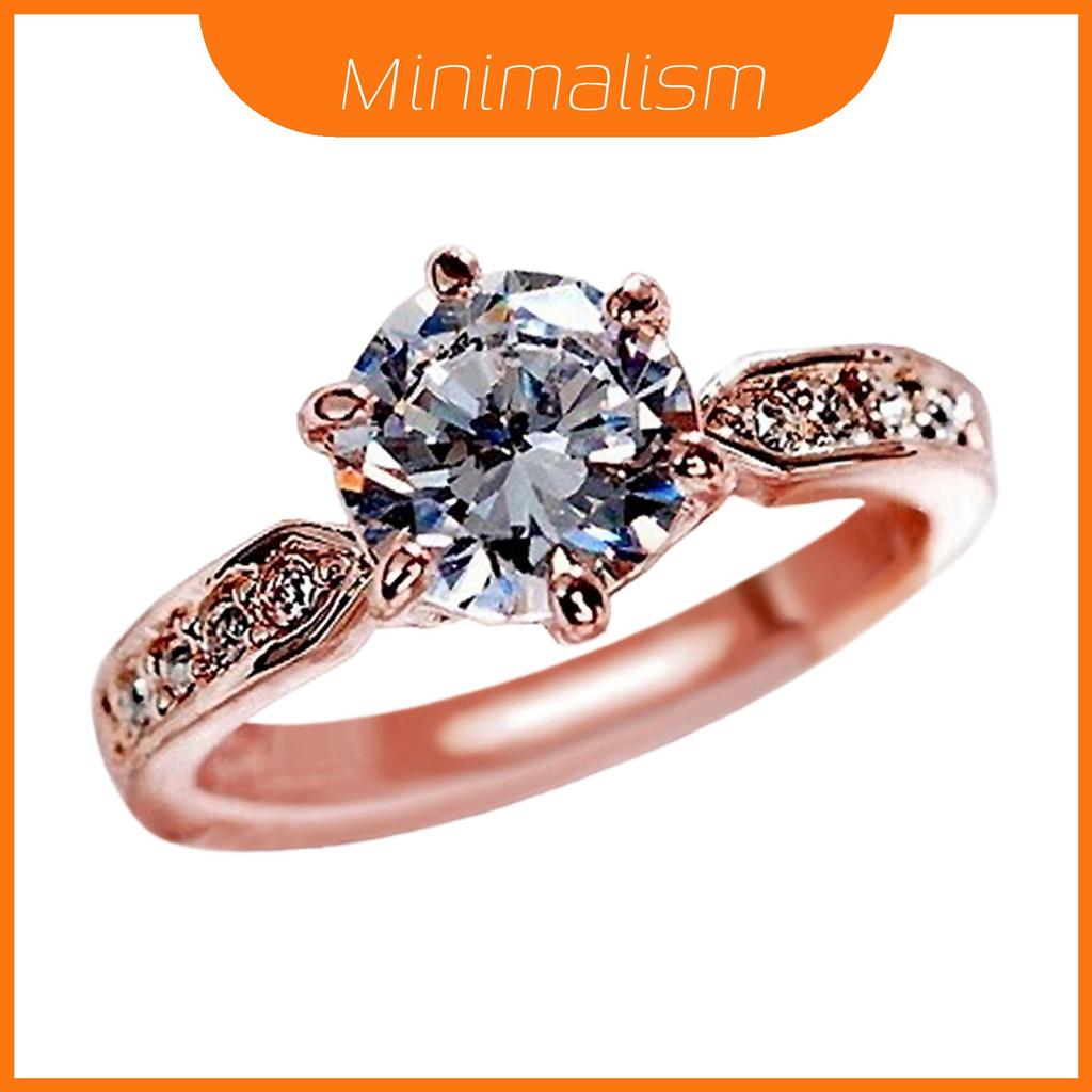 Anel De Garra De Ouro Rosa Cristal De Água Com Tamanho Ajustável Para Presente Masculino E Feminino