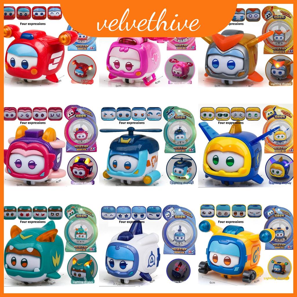 Lets Go Super Wings Toy Robots Com Variedades De Expressão E Efeitos De Luz Para Brincar Coleção