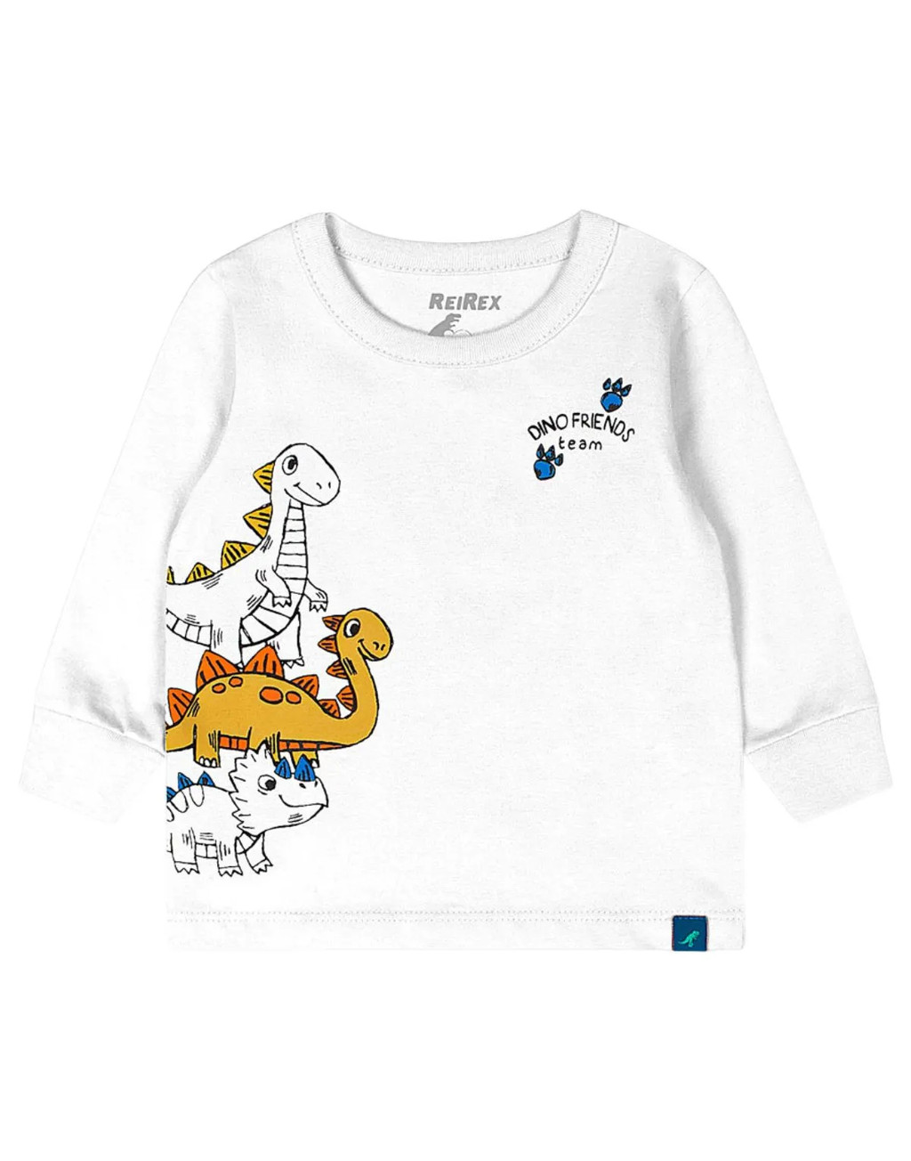 Camiseta Rei Rex Menino Inverno Estampa Dino Friends