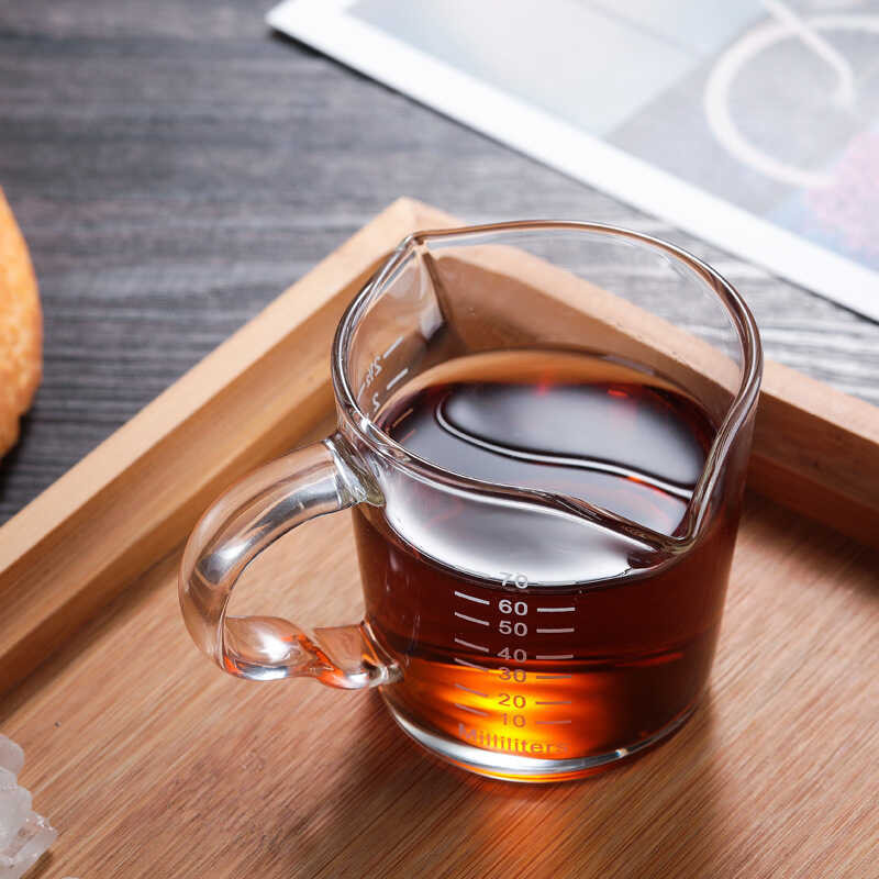 Copo de leite de boca dupla copo de leite de café copo de vidro copo de café copo de leite copo de medição de café de vi