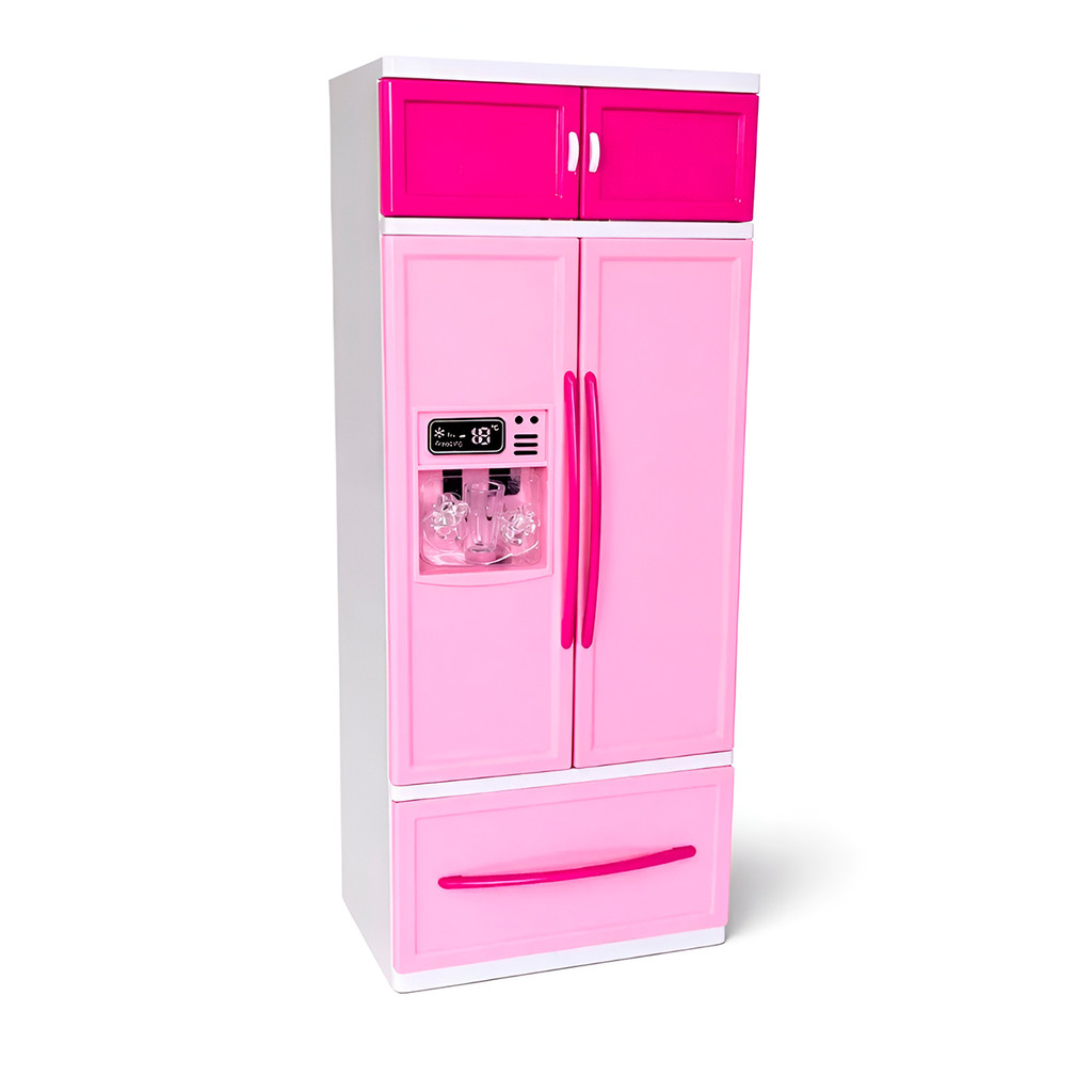 JS Brinquedo Mini Geladeira Cozinha Casa de Boneca Criança