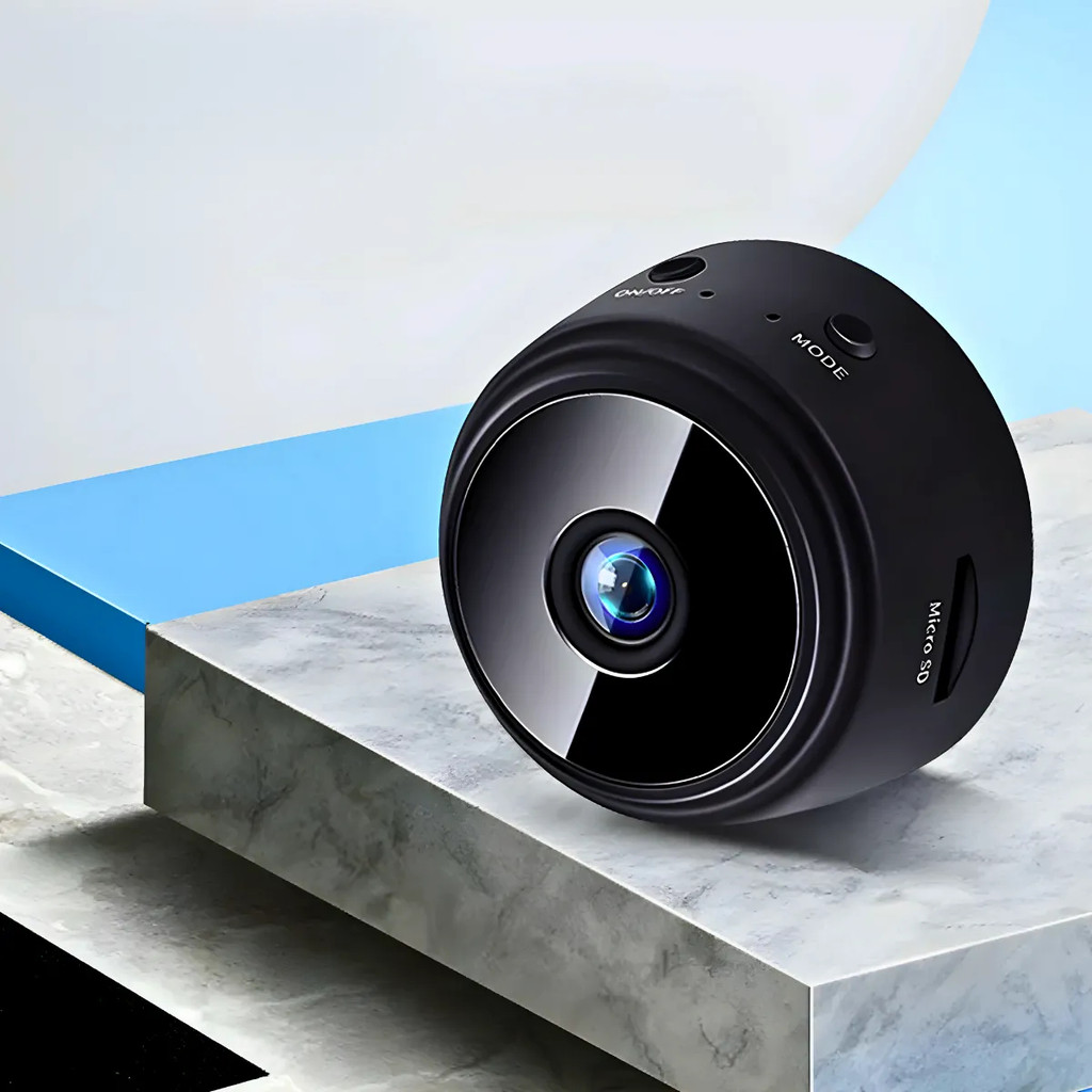 Câmera A9 Mini HD com Sensor de Presença Wi-Fi  e Suporte para Encaixe Visão Noturna Baba Eletrônica