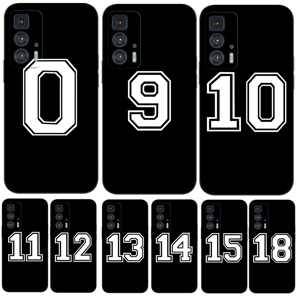 Capa Para Motorola Edge 20 Pro 5G De Silicone Macio Traseira Moto Edge20Pro Protetora Preta Tpu Futebol Número Da Sorte
