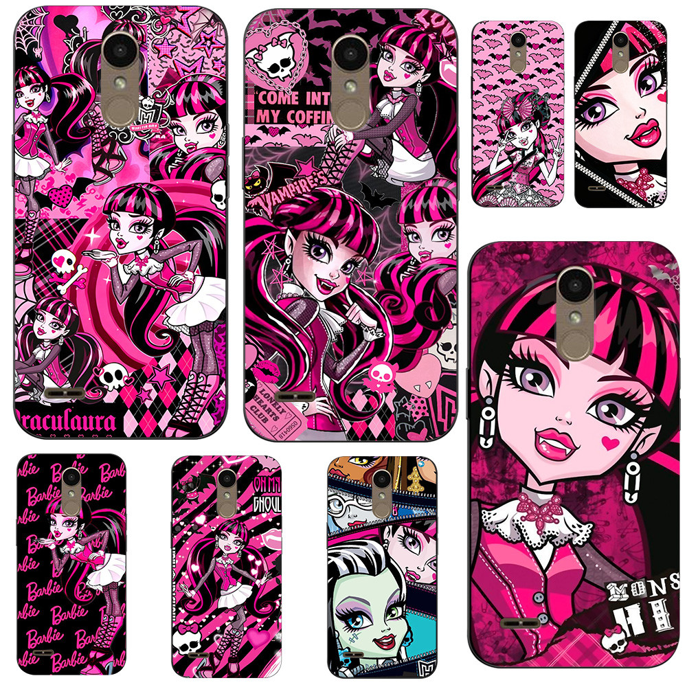 Capa Para LG K10 2018 thinQ Traseira De Telefone Silicone Macio Preto Tpu Monster High Dráculaura