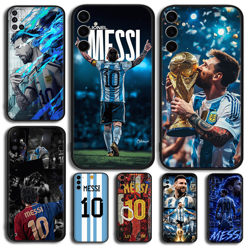 Para Samsung J2 J4 J6 J8 Plus Prime Messi 6Y22 Macio TPU Silicone Preto Caso De Telefone