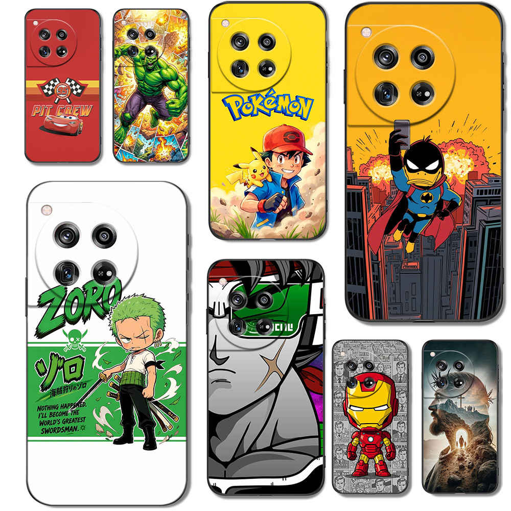 Capa Para oneplus 12 De Telefone Protetora De Silicone Macio Preto Tpu Jesus Batman Zoro Anime