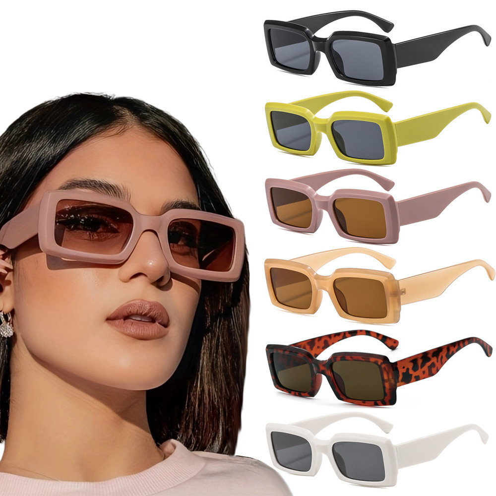 Óculos de Moda Femininos, Óculos de Plástico com Armação Quadrada, Óculos de Moda para Fotos de Rua para Homens e Mulher