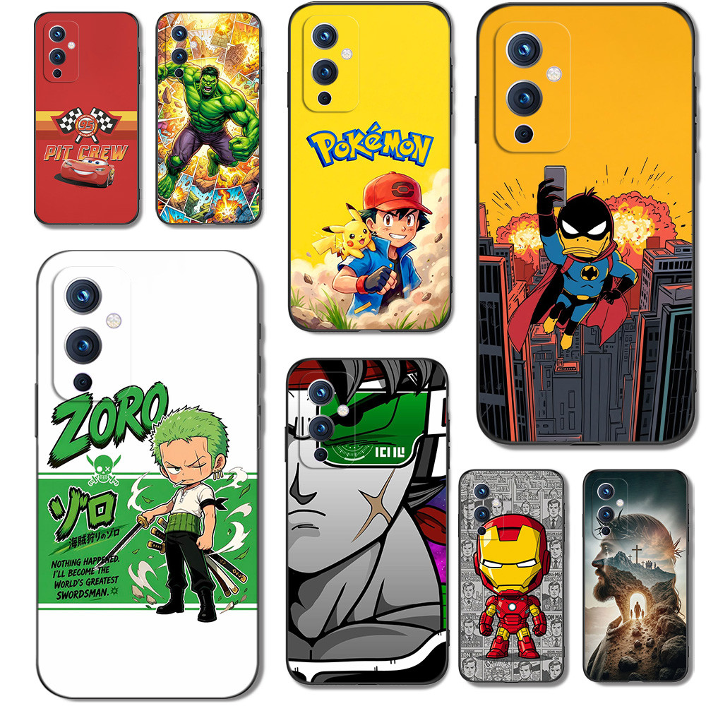 Capa Para oneplus 9 5G Traseira De Telefone Protetora De Silicone Macio Preto Tpu Jesus Batman Zoro Anime