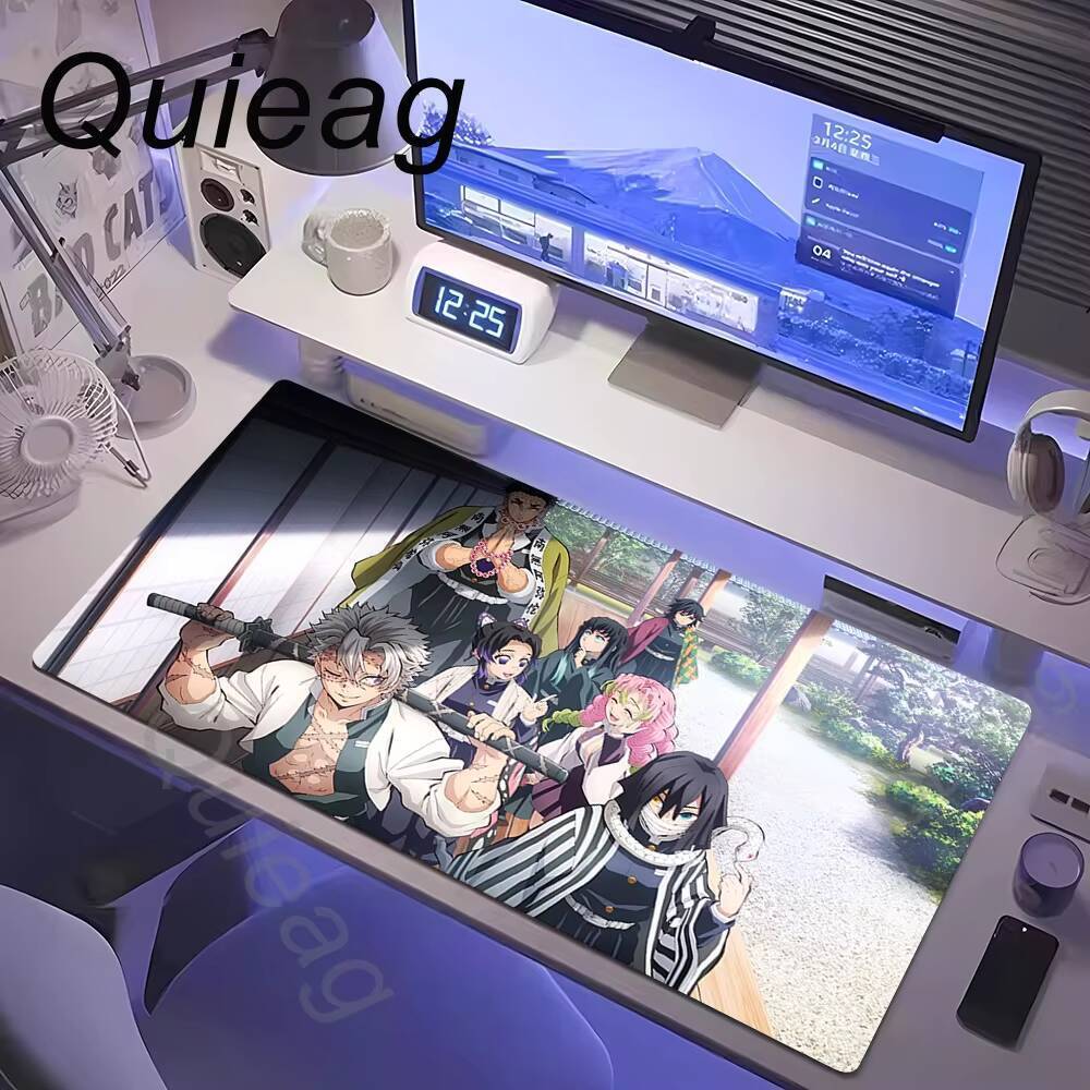 XXL Cartoon Mouse Pad Quente Anime Demon Slayer Grande Tapete Deskmat Computador Gamer Jogos Acessórios Periféricos Mous