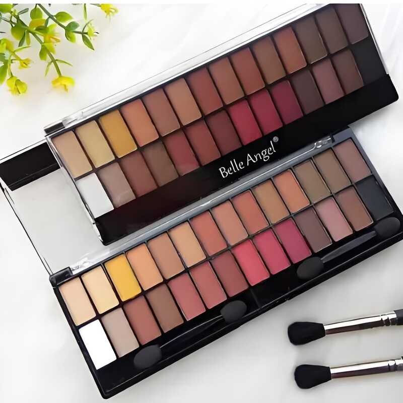 Paleta de Sombras Belle Angel 28 Cores Nude - Cores Neutras para Looks Versáteis e Naturais B013-1 em Oferta na Shopee