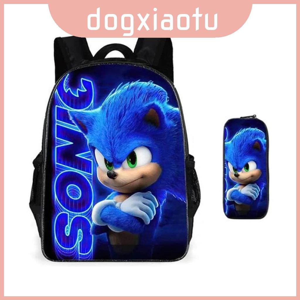 Conjunto De Mochila Sonic The Hedgehog Com Estojo De Lápis Oxford Leve E Respirável Para Itens Essenciais Escolares