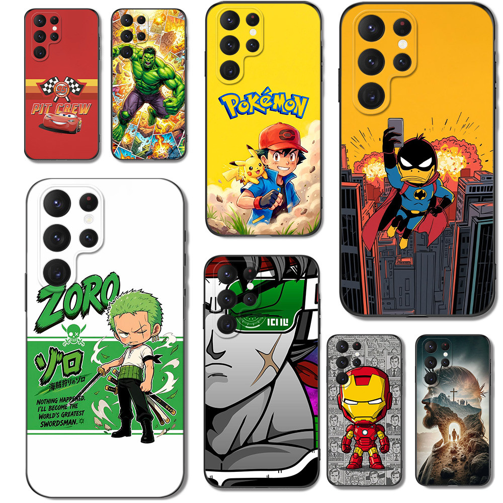 Capa Para Samsung Galaxy S22 Ultra 6.8 Polegadas SM-S908 S908 Silicone Telefone Traseira Preto tpu Jesus Batman Zoro Ani