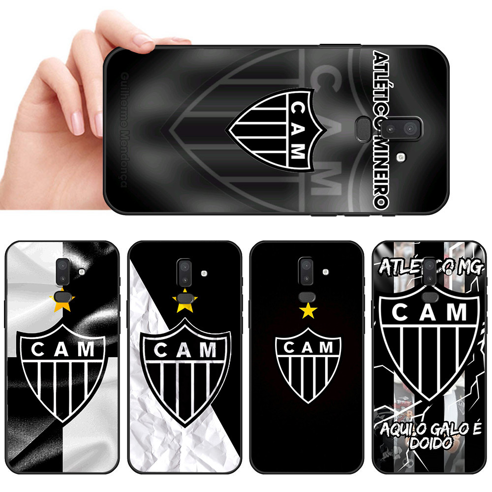 Capa De Telefone Preta Macia para Samsung J4 J5 J6 Plus Prime J7 Core Pro J8 Galo MG Torcedor Celular Protetora Anti-Que