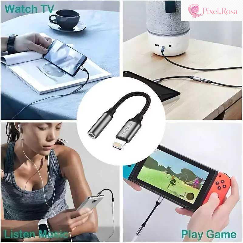 Cabo A'Gold Lightning para Fone com Entrada 3.5mm | CBA-12 - Para Dispositivos iOS Pixel.Rosa — imagem 2 de 2