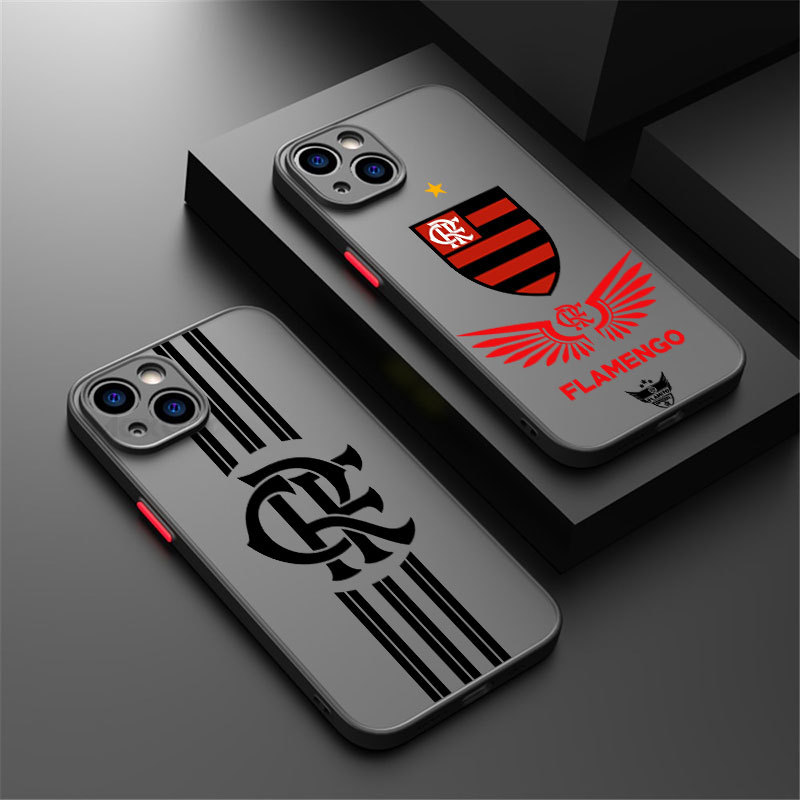 F-Flamengos LOGO Art Matte Case Para iPhone 17 16 15 14 13 Pro Max 16E 11 12 13 14 14 Plus Silicone Bumper Capa De Armad