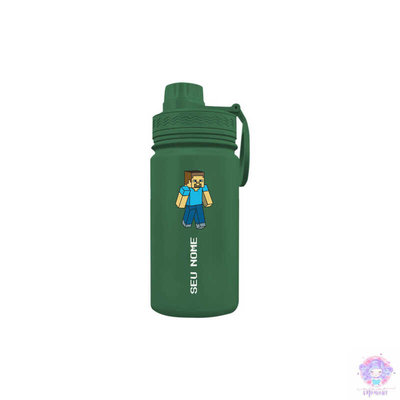 Minecraft Steve - Garrafa Térmica Fresh Com Alça Personalizada 350ml 550ml 600ml Infantil com Seu Nome em Oferta na Shopee