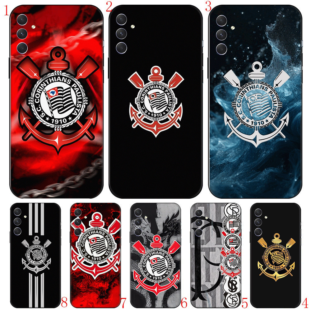 Corinthians Club C12 Para Samsung S6 J730 J2 J5 J7 Pro Prime Core TPU Capa De Telefone De silicone Macio Preto