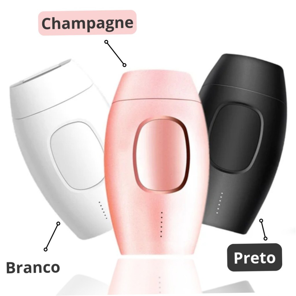 Depilador a Laser IPL Luz Pulsada 5 Níveis Bivolt para Remoção de Pelos Corporais e Faciais