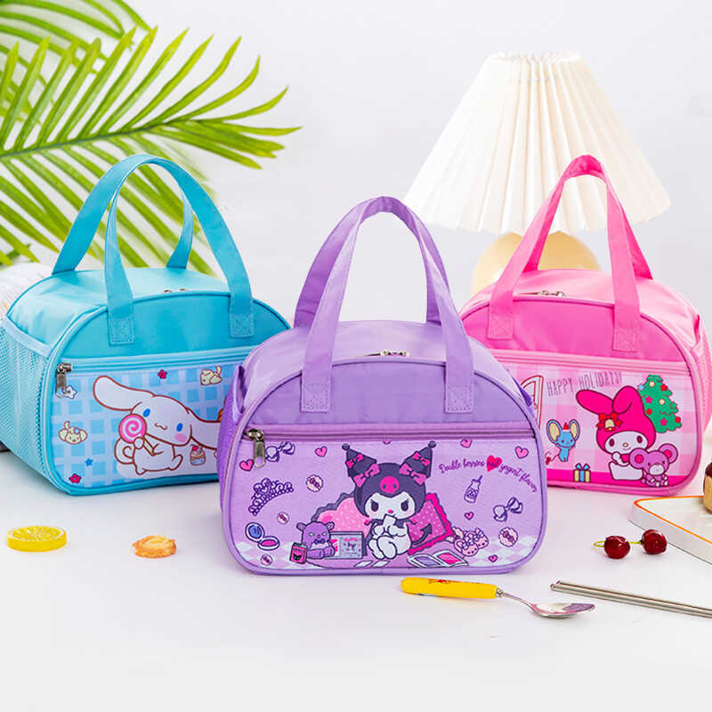 Lancheira para estudantes do ensino fundamental, bolsa fofa de desenho animado para crianças, lancheira à prova d'água c