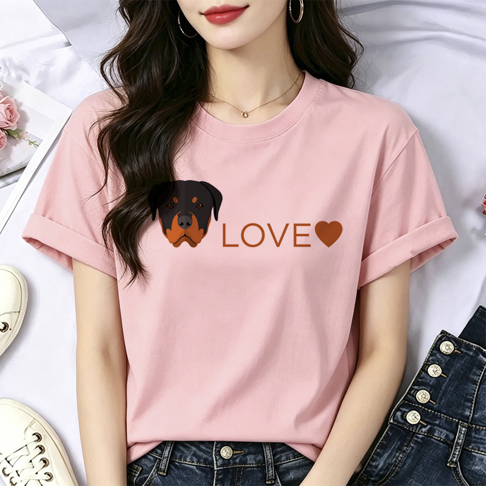 Rottweiler Camiseta Feminina Festa Estética vintage Barato meme Gráfica 80s Verão manga Psicodélica