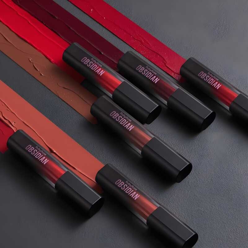Batom Líquido Ruby Rose Obsidian - Pigmentação Excelente, Alta Durabilidade e Acabamento Cremoso em Oferta na Shopee