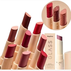 Batom Bala Creamy Matte Glass Ruby Rose- Alta Cobertura HB F567