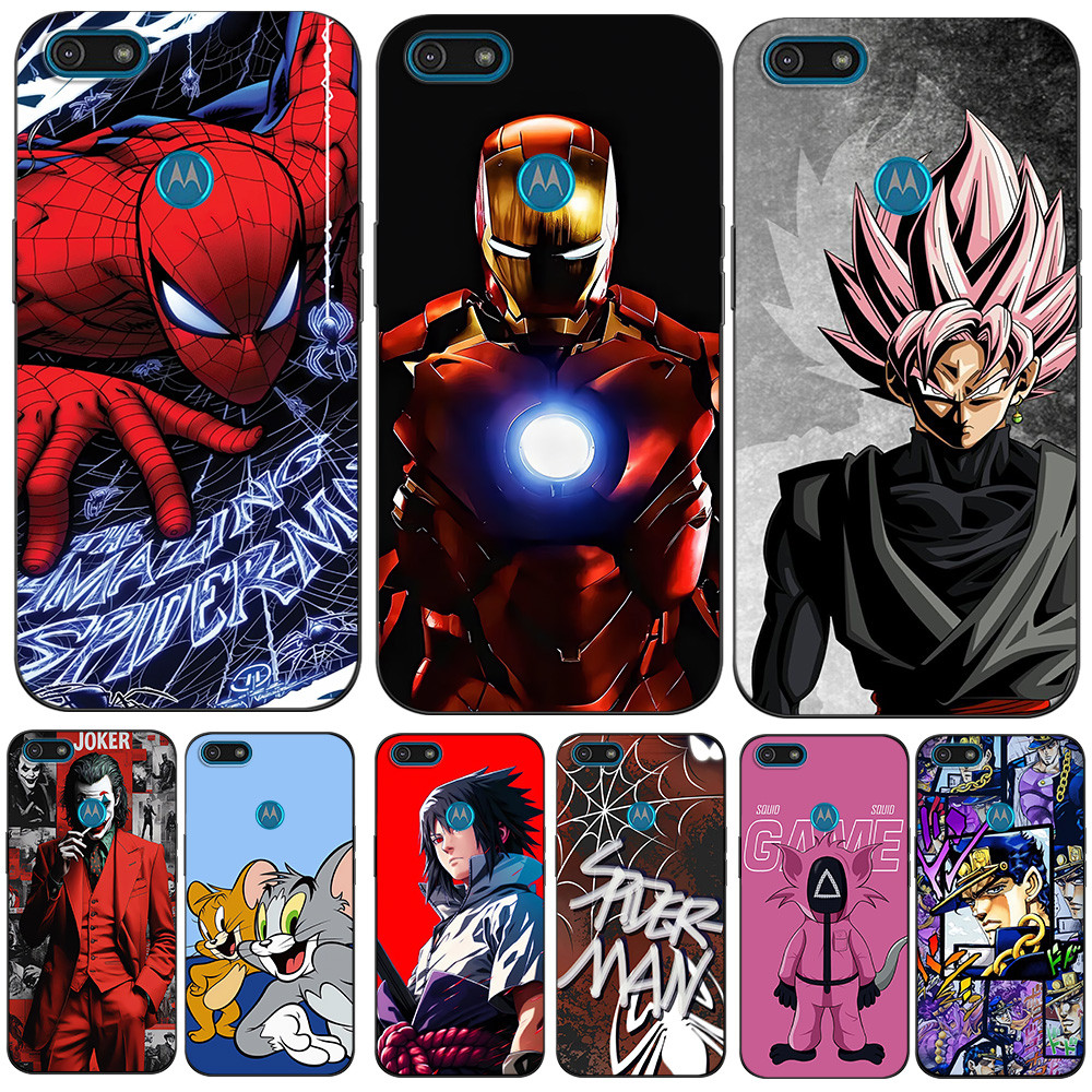 Para Motorola Moto E6 PLAY Caso Capa De Telefone Protetora Silicone Macio Preto Tpu Vermelho Terno Coringa super Herói P