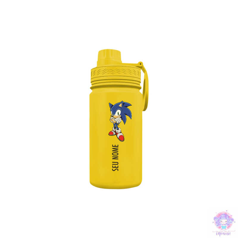 Sonic - Garrafa Térmica Fresh Com Alça Personalizada Infantil com Seu Nome 350ml 550ml 600ml em Oferta na Shopee