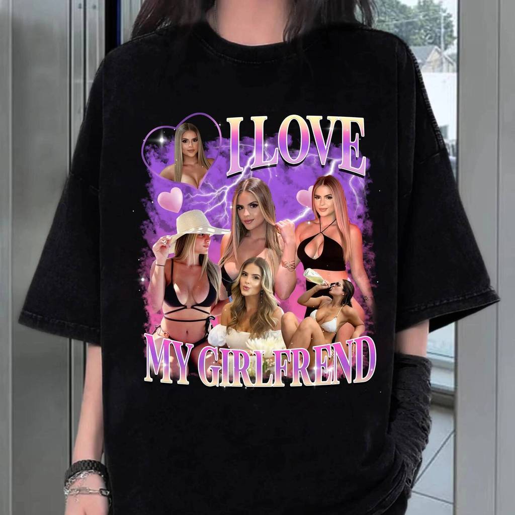 I Love My Girlfriend Custom Tee Custom Photo Bootleg Girlfriend Shirt Shirt with Face on It for Boyfriend Birthday Gift