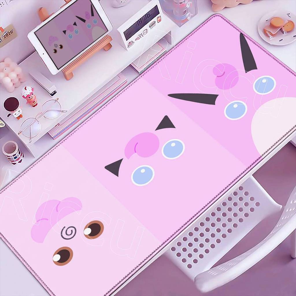 Novo Kawaii Rosa Teclado Tapete PC XXL Anime Gamer Gabinete Mouse Pad P-pokemonS J-jigglypuff Mousepad Portátil De Mesa