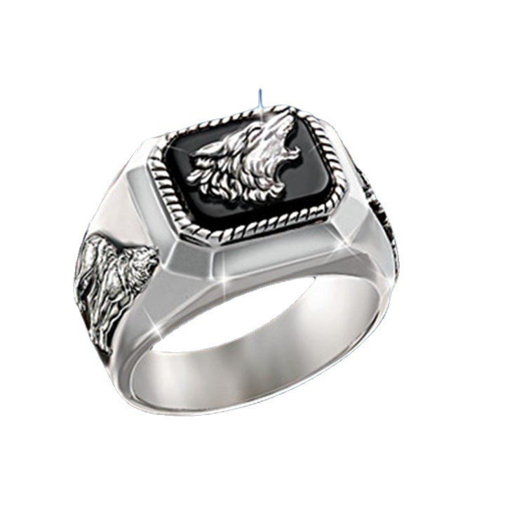 RUBY Anel de cabeça de lobo criativo mais vendido Anel masculino da moda