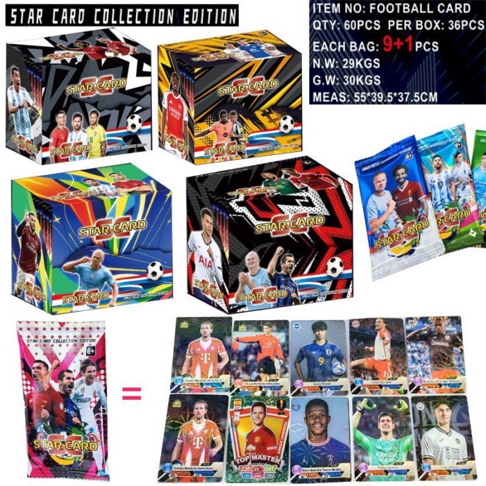 Futebol Superstar Copa Do Mundo Liga Estrela Cartão Periférico Versão Em Inglês Laser Flash Card Solitaire Toy