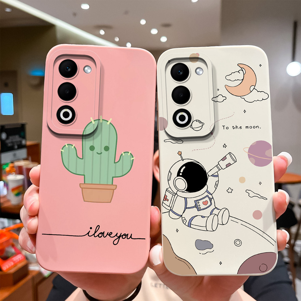 Invólucro Para Oppo A5 A5X Moon Astronaut Dinosaur Square Shell À Prova De Choque Antiderrapante Durável Capa De Proteçã
